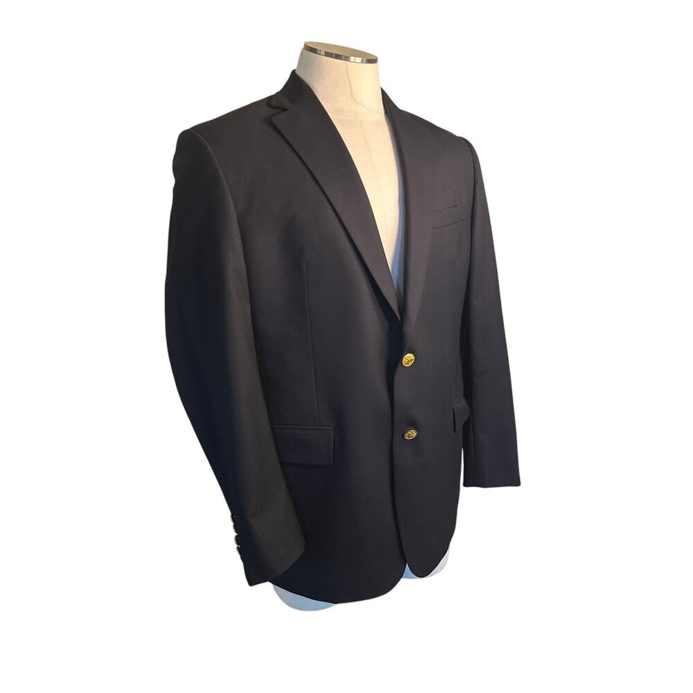 Men US 41R Brooks Brothers 1818 Madison 100% Wool Black Blazer Ing Loro Piana